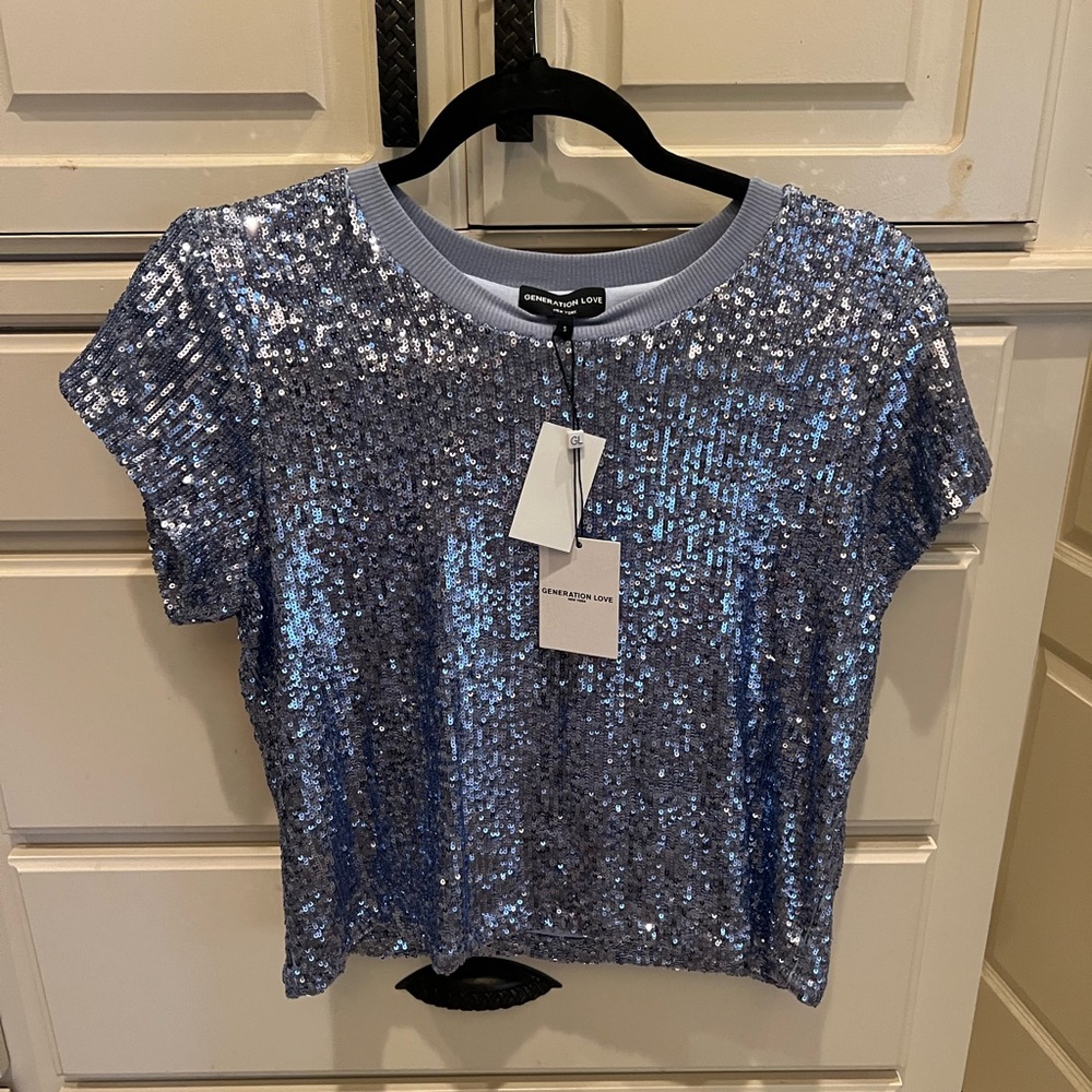 Sequin Blue Top by Generation Love